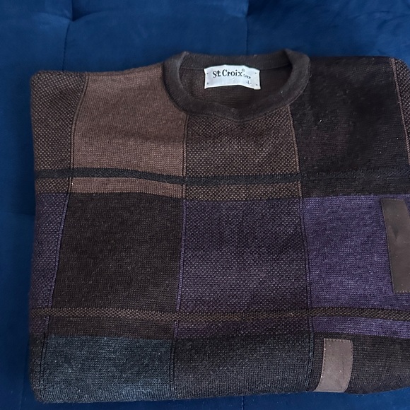Men's Brown and Purple Sweater St Croix - Picture 1 of 3